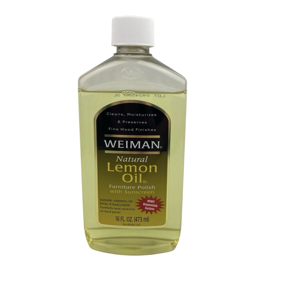 Original Weiman Natural Lemon Oil Furniture Polish with Sunscreen 16 oz 90% Full